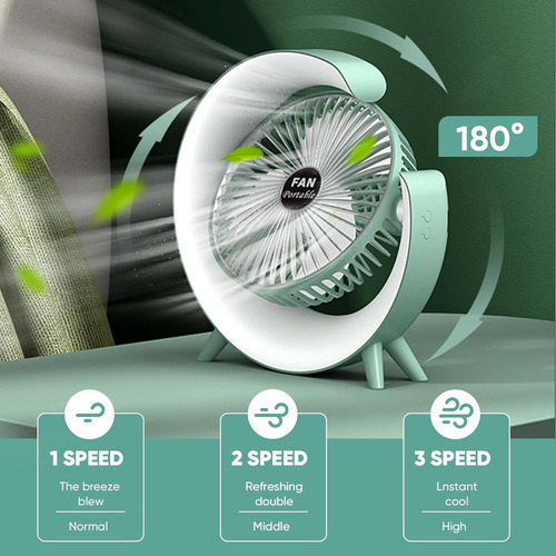 Ventilador De Escritorio Personal Con Luz Led