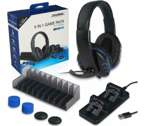 Kit Audifonos Gamer 5 En 1 Alambrico Ps4 Ideal Para Obsequio