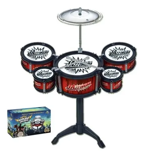 Batería Musical Infantil Con Luces, Micrófono Y Pegatinas – Juguete Educativo Para Niños De 1 A 6 Años
