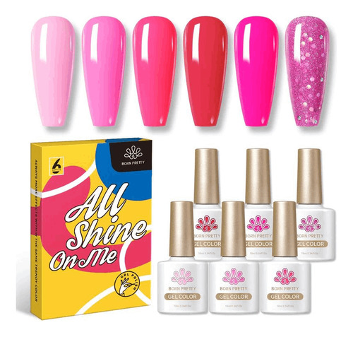 Kit De Esmaltes Hot Pink Born Pretty 6und - Born Pretty