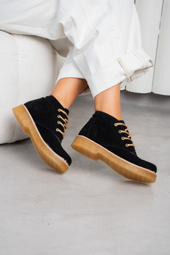 Borcego Mujer Bota Plataforma Negros Comodos Goblin Chavito