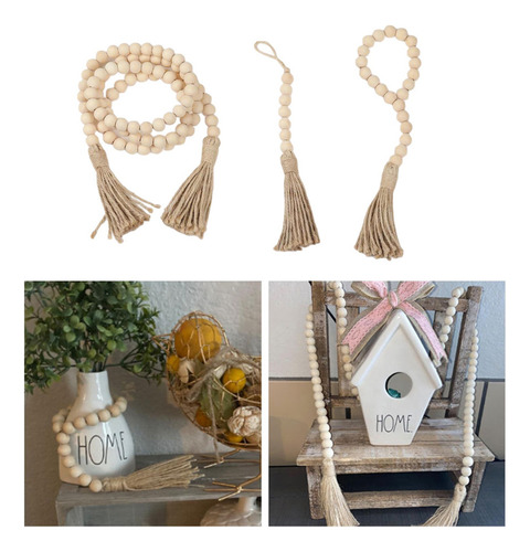Youpin 3 Piezas De Cuentas De Madera Garland Granja Rústica