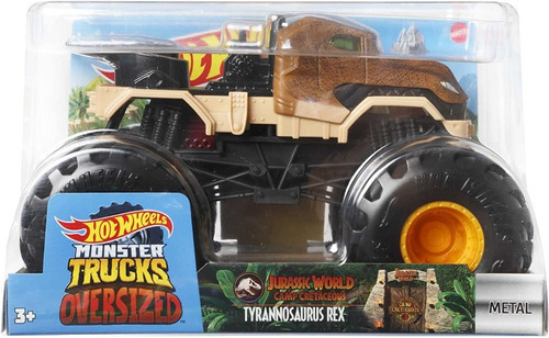 Hot Wheels Monster Truck Oversized Tyrannosaurus Rex 1:24 Color Marrón Claro