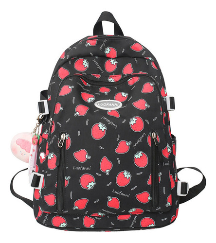 Mochilas Escolares Kawaii For Mujer, Con Estampado De Fresa