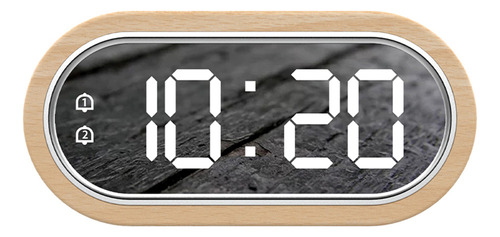 Reloj Digital Madera Haya Dual Alarma Snooze Usb Termómetro