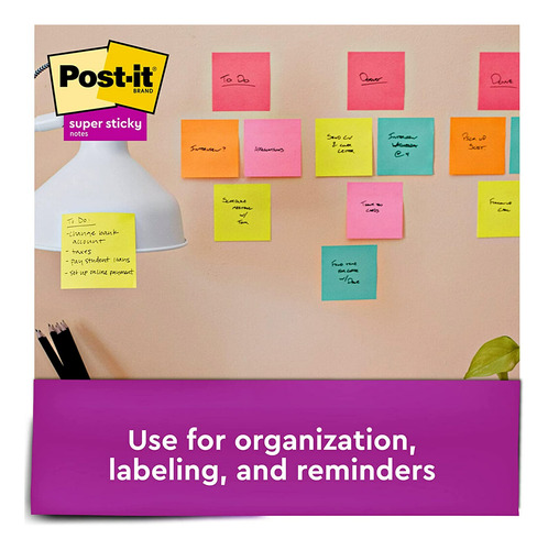Post-it Super Sticky Notes, 3x3 In, 24 Blocs, 2x El Poder...
