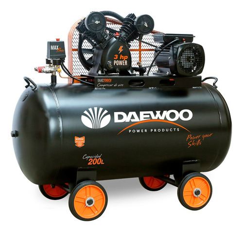 Compresor De Aire Eléctrico Daewoo 200l 3.0hp 115psi 1050rpm