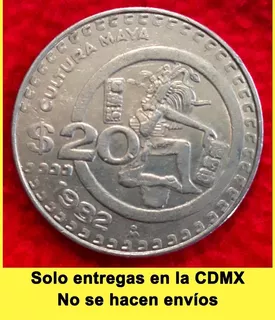 Moneda 20 Pesos Cultura Maya 1982