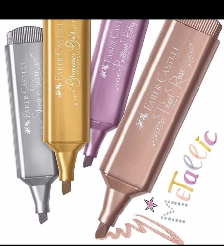 Resaltadores Metalicos Faber Castell Bullet Journal