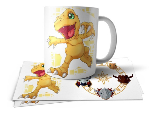 Digimon Agumon Evolucion Taza Polimero Tu Propio Estilo