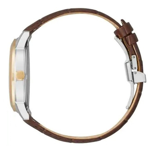 Reloj Citizen Dress Classics Corso Original Hombre Color De La Correa Marrón Oscuro Color Del Bisel Oro Rosa Color Del Fondo Azul
