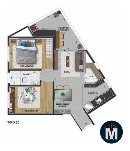 Imagem 9 de 10 de Apartamento 2 Dorms 48m² À 51m², Varanda Goumert, Vaga Coberta - Quitauna - Lm178