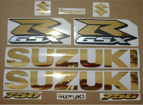 Kit De Calcomanias Oro Cromado Para Moto Suzuki Gsx-r 750
