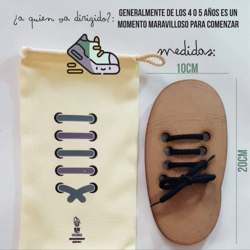 Zapato Didactico Para Aprender A Enhebrar Y Atar Cordones