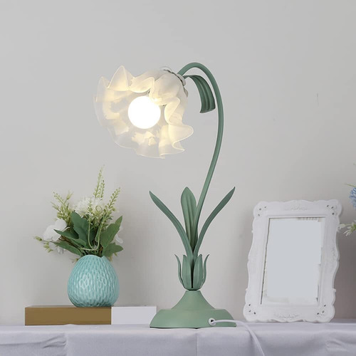 Lámpara De Loto Flores Vintage Lectura Led, Luz Nocturna