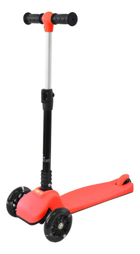 Scooter Infantil De Aluminio Con Luces Hasta 50kg Rojo