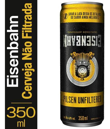 Cerveja Eisenbahn Unfiltered Pilsen lata 350ml