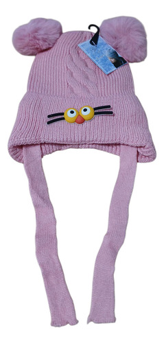 Gorro De Niños Invierno Gorra Nene Rosa Claro Hasta 7 Años Lisa