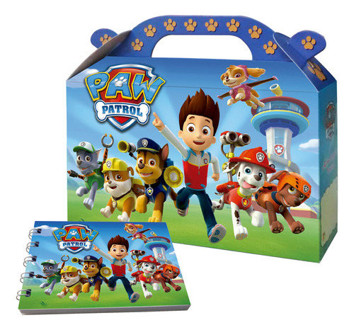 Paw Patrol Valijitas Golosineras X 15 + Anotadores X 15 Un