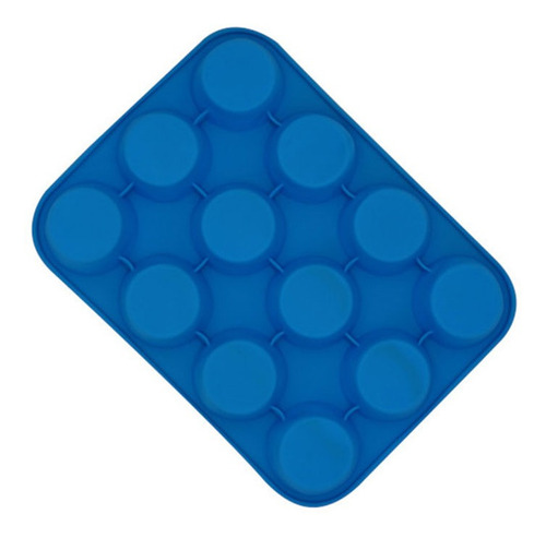 Molde De Silicon Para Cupcake 12 Cavidades Color Azul