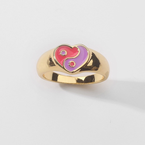 Anillos Chunky Corazón Yin Yang Y2k Aesthetic Estrella