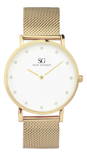 Relógio Dourado Saint Germain Chelsea Diamond Gold 40mm