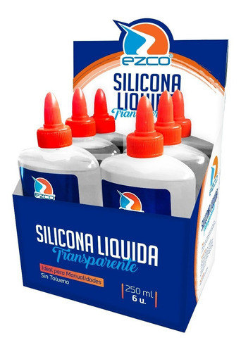 12 Silicona Liquida Transparente Adhesiva Ezco X 250ml