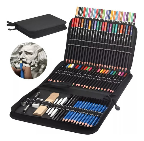 Set De Lapices Kit Dibujo 96 Piezas Profesional Estuche Prof