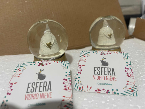 2 Mini Esferas De Vidrio Nievecasaideas