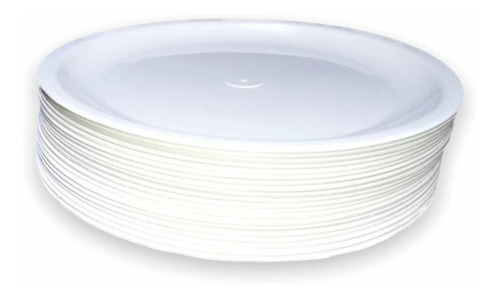 Plato Taquero Color Blanco 50 Piezas, Excelente Calidad.