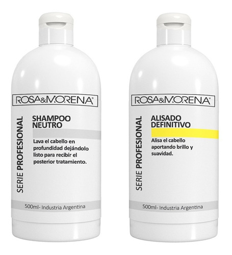 Imagen 1 de 3 de Alisado Definitivo Y Shampoo Neutro Rosa & Morena 500ml