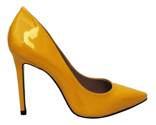 Imagem 5 de 5 de Sapato Scarpin Feminino Amarelo Salto Alto