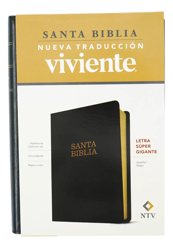 Biblia Ntv Letra Súper Gigante Simil Piel Negr