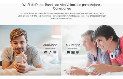 Repetidor Wifi Mesh Inalambrico Tp-link Ac750 Dual Band