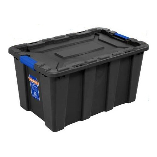 Caja Contenedor Plastico Apilable Negro 80lt Wadfow Wtb3380