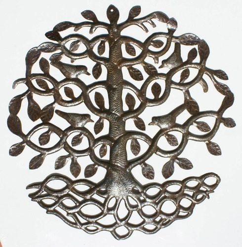 Arbol De Vida Con Raiz Metal Decoracion Mural Para Casa 60cm