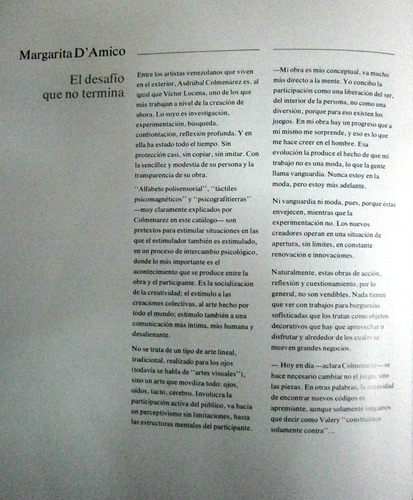 Imagen 6 de 7 de Asdrúbal Colmenarez. Alfabeto Polisensorial. Catálogo.