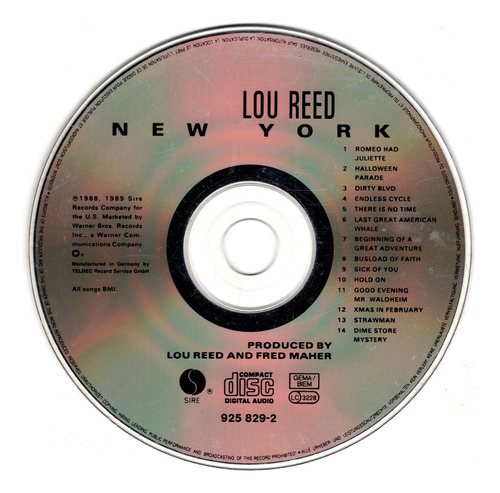 Fo Lou Reed Solo Cd New 1989 Usa York Ricewithduck