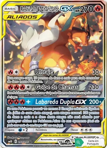 Card Pokemon - Reshiram E Charizard Gx Original Copag