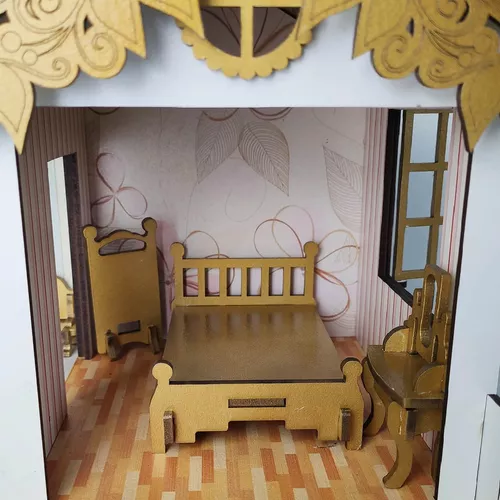 Casinha de Bonecas Infantil em Madeira MDF Casa de Brinquedo 2 Andares com  22 Móveis Sulartes Rosa : : Brinquedos e Jogos