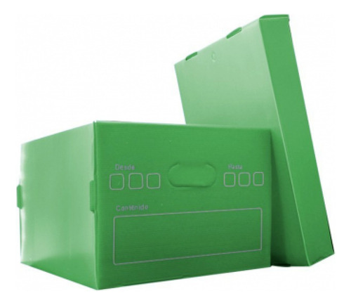 Caja De Plástico Corrugado 42 X 32 X 25,5 Cm Pack X 10