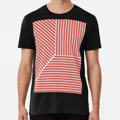 Remera Red-orange White Minimal Modern Stripe Pattern Pairs 