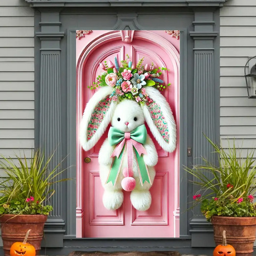 Adorable Funda De Puerta Con Forma De Conejo De Pascua, Fest