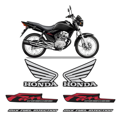 Kit Adesivos Honda Cg Fan 150 Esi 2012/2013 Moto Preta