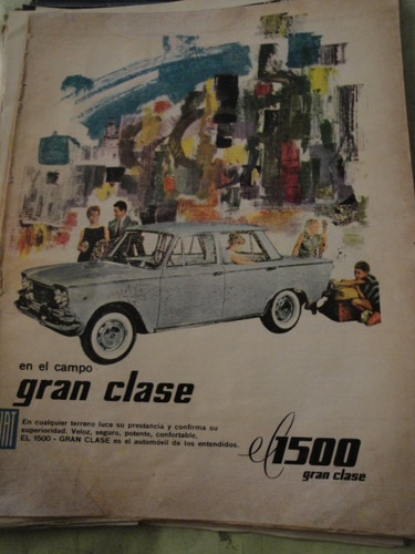 Publicidad Fiat 1500 Gran Clase Año 1966 Hoja Sola
