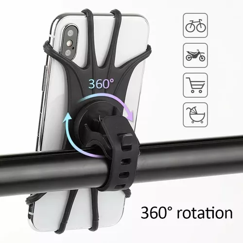 Soporte Teléfono Móvil para Bicicleta, Soporte Movil Bicicleta  Antivibración, Soporte Movil Moto con 360° Rotación, Soporte Movil Bici  para Manillar