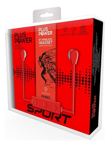 Audifonos Sport Bluetooth/manos Libres Plus Power Pp-ebt3 Color Rojo