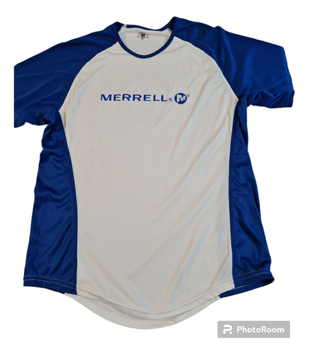 Remera Deportiva Merrell Talle S Blanca Con Vivos Azules