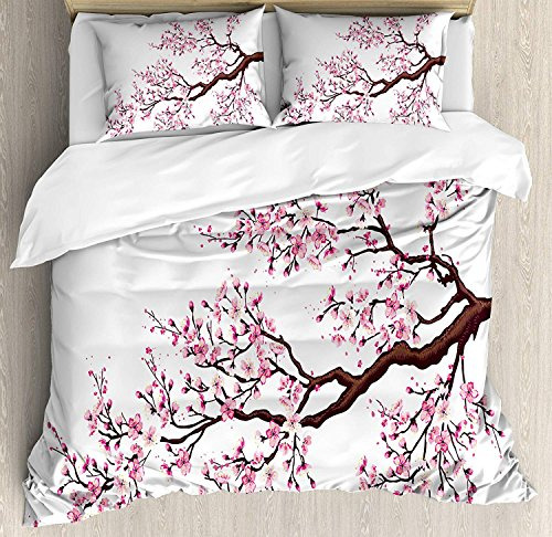 Japonés Juegos De Cama Rama De Un Floreciente Flores D...