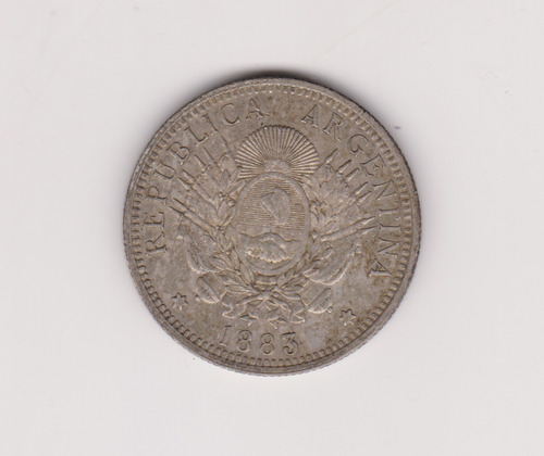 Moneda Argentina 50 Centavos Año 1883 Plata Excelente +